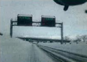 標識の冠雪